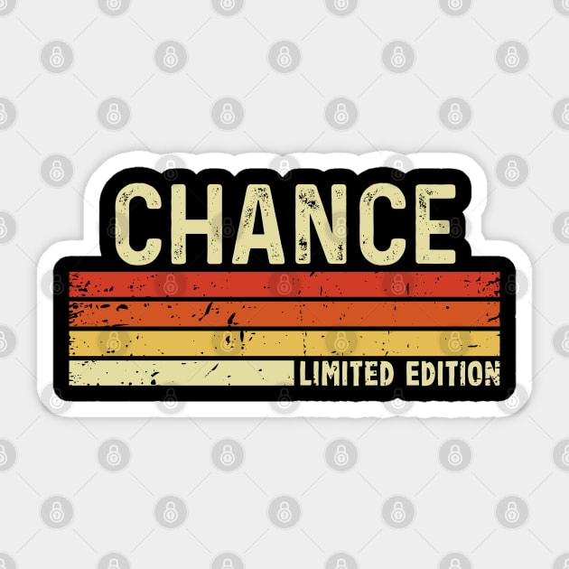 Chance First Name Vintage Retro Gift For Chance Sticker by CoolDesignsDz